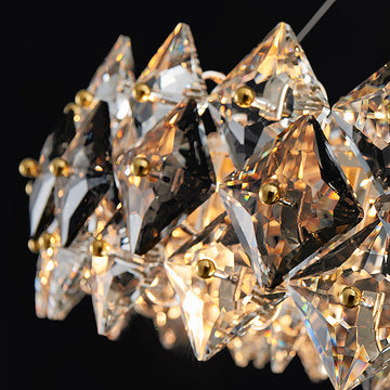 Modern 8-Light Tiered Crystal Chandelier with Adjustable Cables